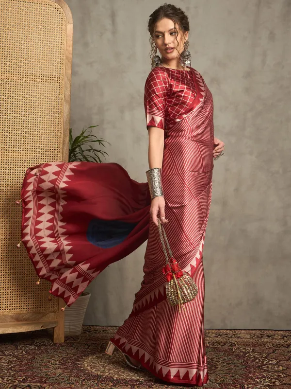 Maroon_Satin_Silk_Ajrakh_Print_Geometric_Motif
