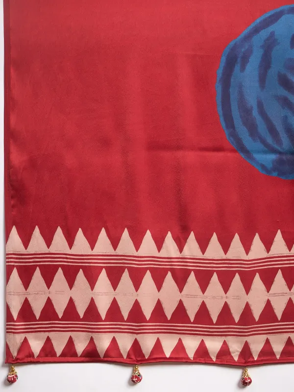 Maroon_Satin_Silk_Ajrakh_Print_Geometric_Motif