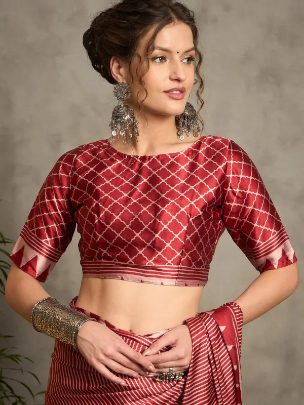 Maroon_Satin_Silk_Ajrakh_Print_Geometric_Motif