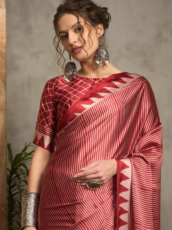 Maroon_Satin_Silk_Ajrakh_Print_Geometric_Motif