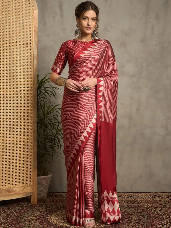 Maroon_Satin_Silk_Ajrakh_Print_Geometric_Motif