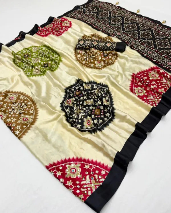 CREAM_AND_NAVY_BLUE_PATOLA__AJRAKH_REAL_MIRROR_MODAL_SILK_SAREE_WITH_BLOUSE