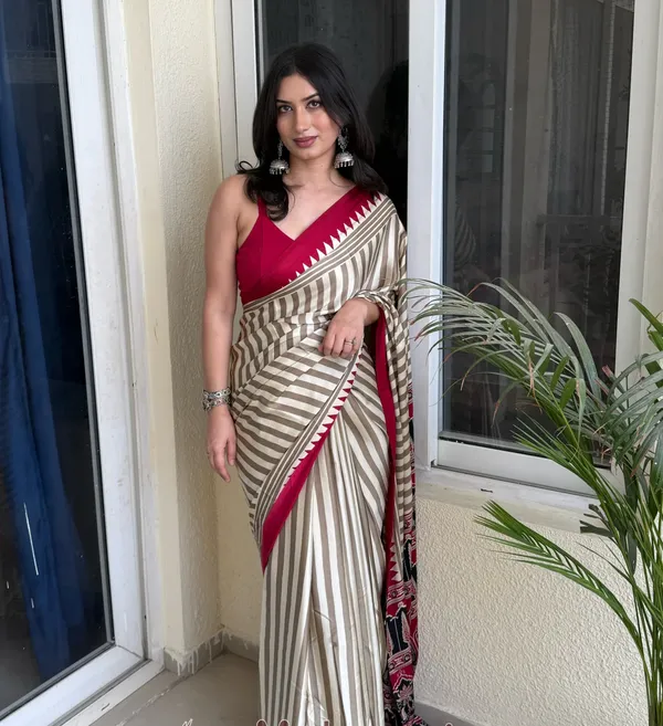 Creamy_With_Maroon_Border_Ajrakh_Hand-Printed_Silk_Saree