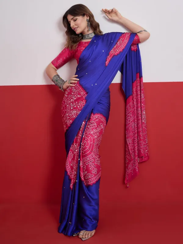Ruhika_Mirror_Work_Semi_Modal_Saree_for_Wedding_&_Party_Wear