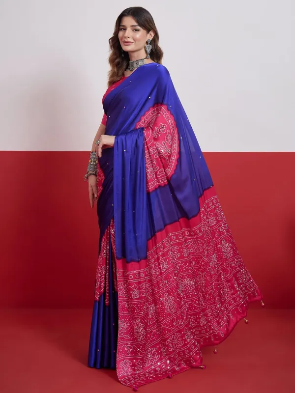 Ruhika_Mirror_Work_Semi_Modal_Saree_for_Wedding_&_Party_Wear