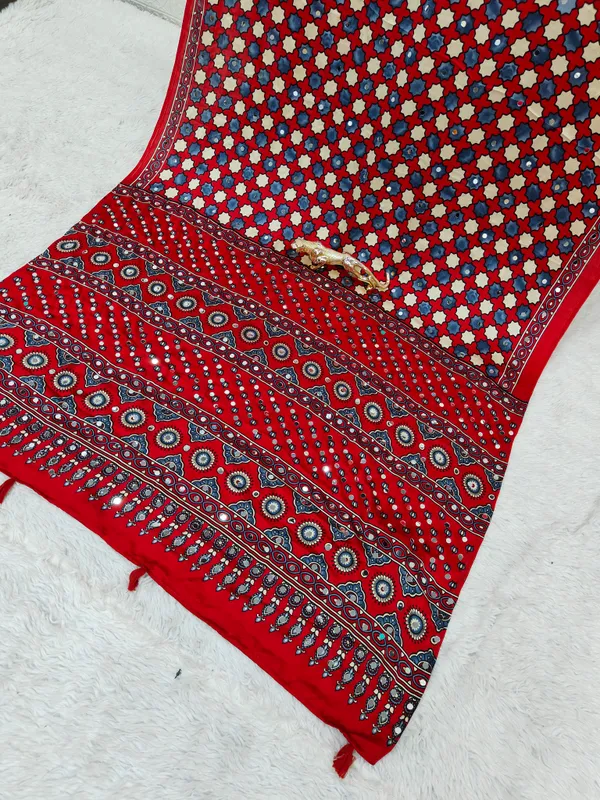 Rust_Ajrakh_Mirror_Work_Design_Pure_Gajji_silk_saree