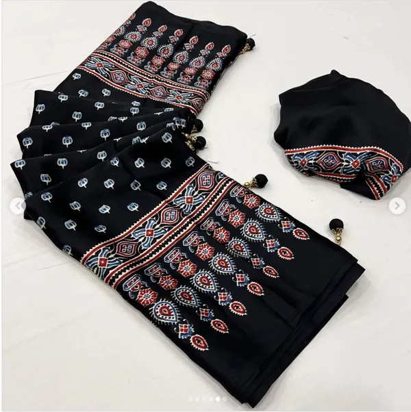 Tuna_Black_Ajrakh_Printed_Satin_Gaji_Silk_Saree