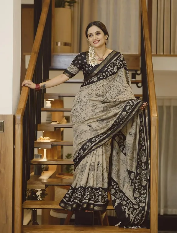 MADHURA_ELEPHANT_MUL_COTTON_KALAMKARI_SAREE