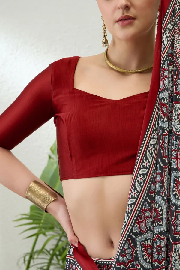 Majestic_Black_and_Maroon_Ajrakh_Printed_Soft__Silk_Natural_Print_Saree