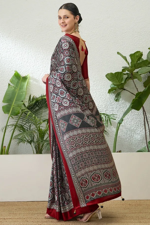 Majestic_Black_and_Maroon_Ajrakh_Printed_Soft__Silk_Natural_Print_Saree