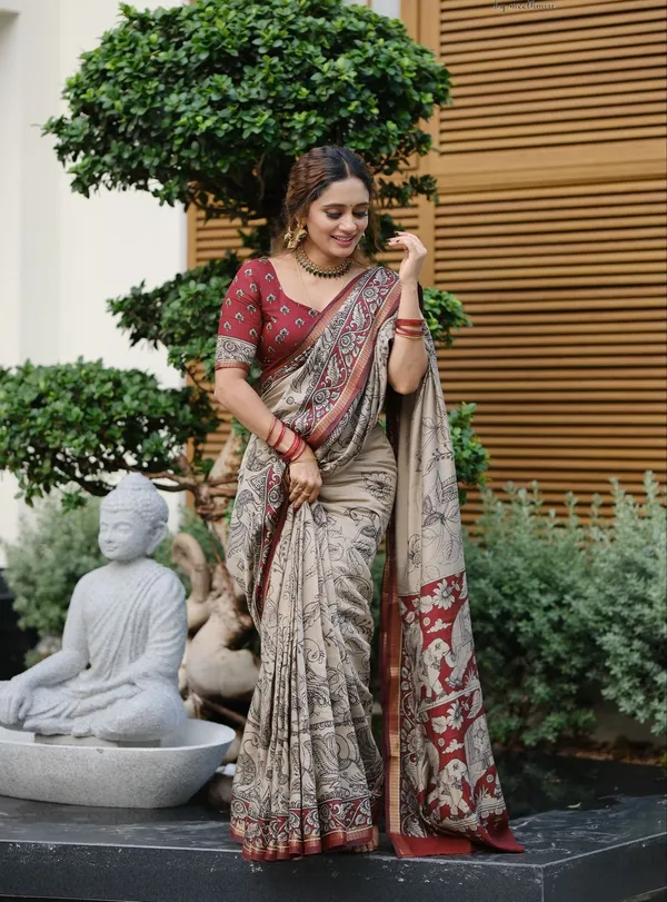 MADHURA_ELEPHANT_MUL_COTTON_KALAMKARI_SAREE