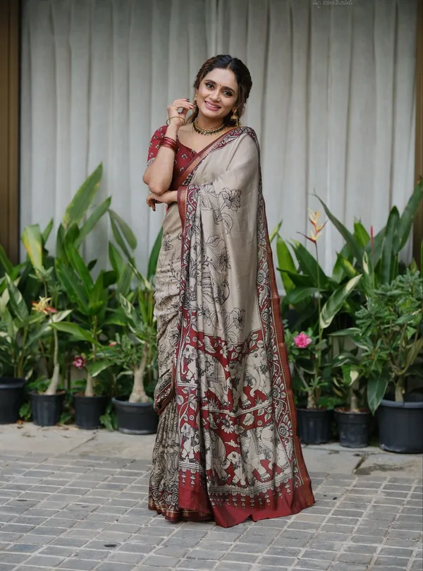 MADHURA_ELEPHANT_MUL_COTTON_KALAMKARI_SAREE