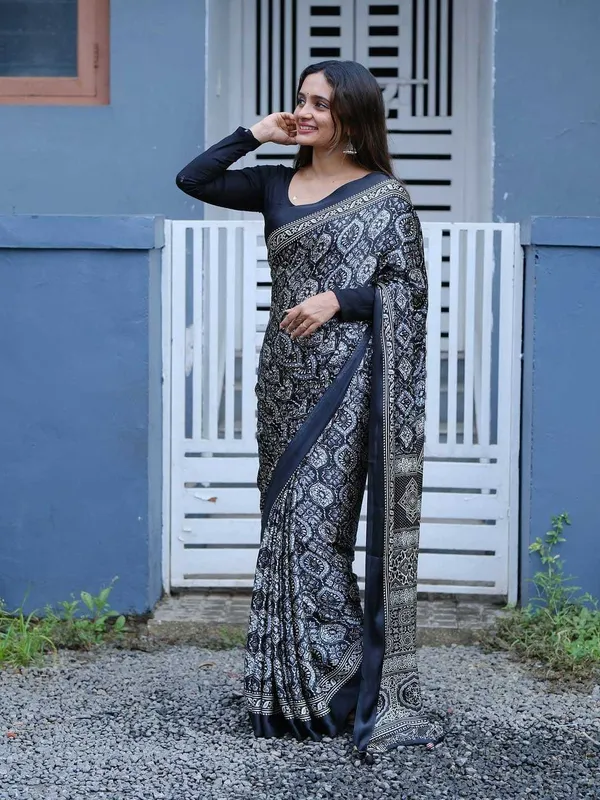 Black_Ajrakh_Printed_Soft_Modal_Silk_Natural_Print_Saree