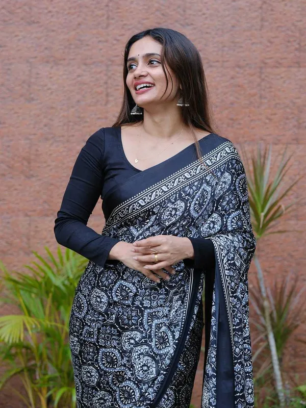Black_Ajrakh_Printed_Soft_Modal_Silk_Natural_Print_Saree