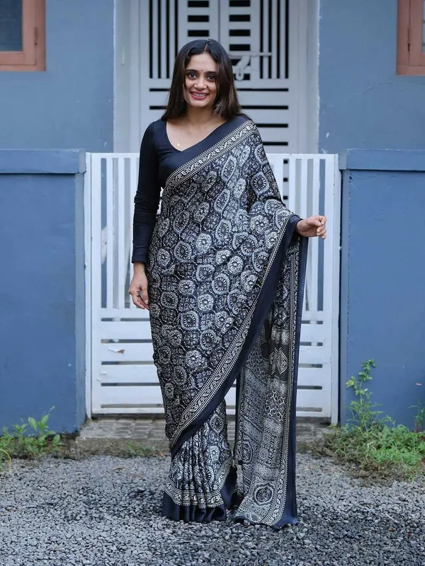 Black_Ajrakh_Printed_Soft_Modal_Silk_Natural_Print_Saree