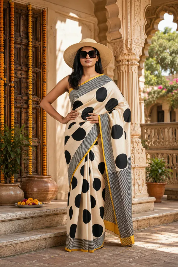CREAM_AND_ROUND_AJRAKH_MODAL_SILK_SAREE_WIITH_BLOUSE_