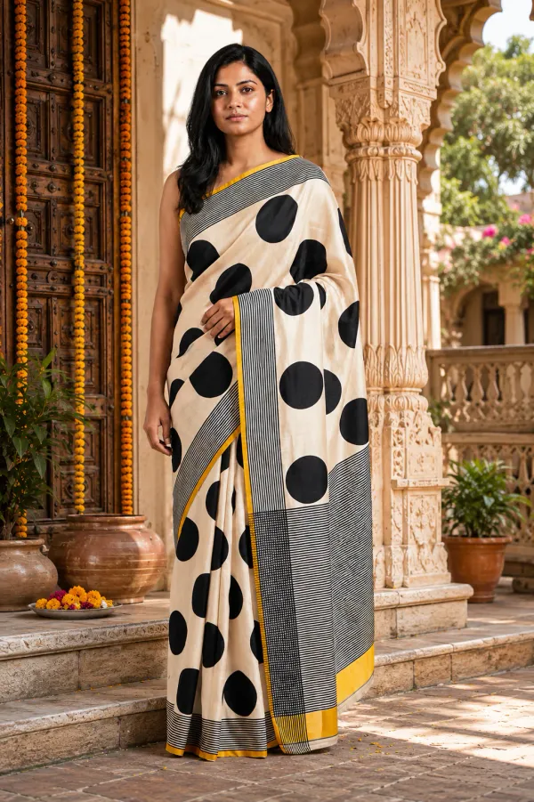 CREAM_AND_ROUND_AJRAKH_MODAL_SILK_SAREE_WIITH_BLOUSE_
