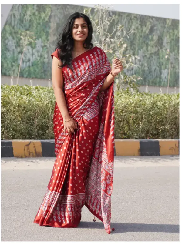 Pure_Modal_HandBlock_Saree