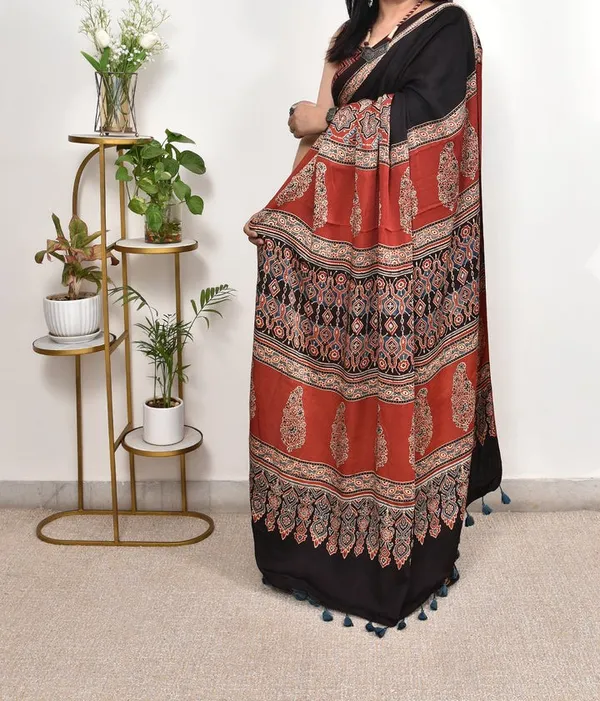 Golden_Yellow_Ajrakh_Modal_Satin_Silk