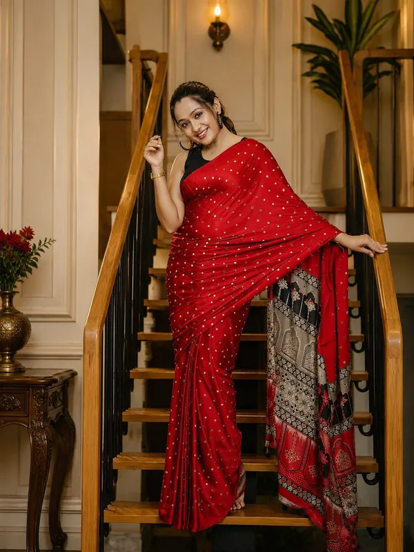 Red_Ajrakh__Pallu_Mirror_Work_Saree