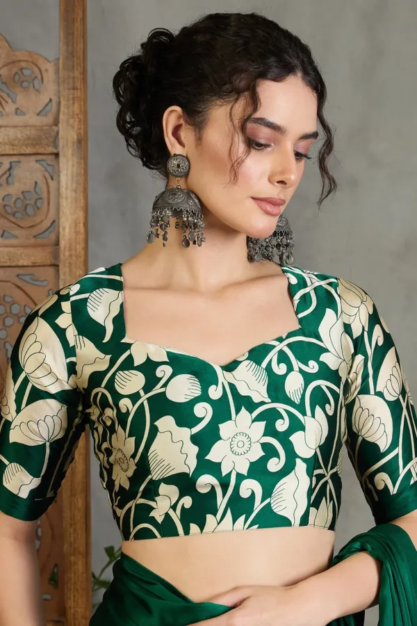 Evergreen_Kalamkari_Printed_Satin_Silk_Saree