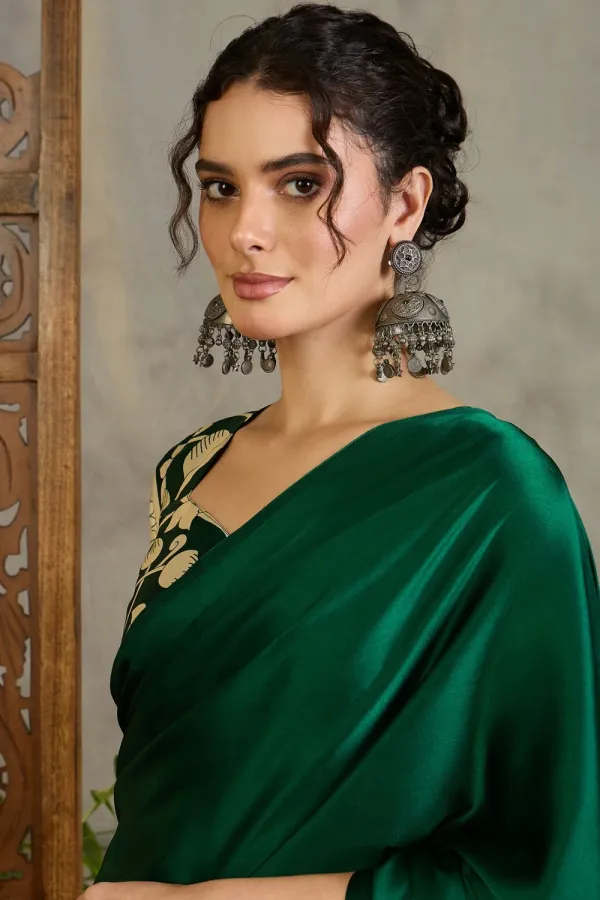 Evergreen_Kalamkari_Printed_Satin_Silk_Saree