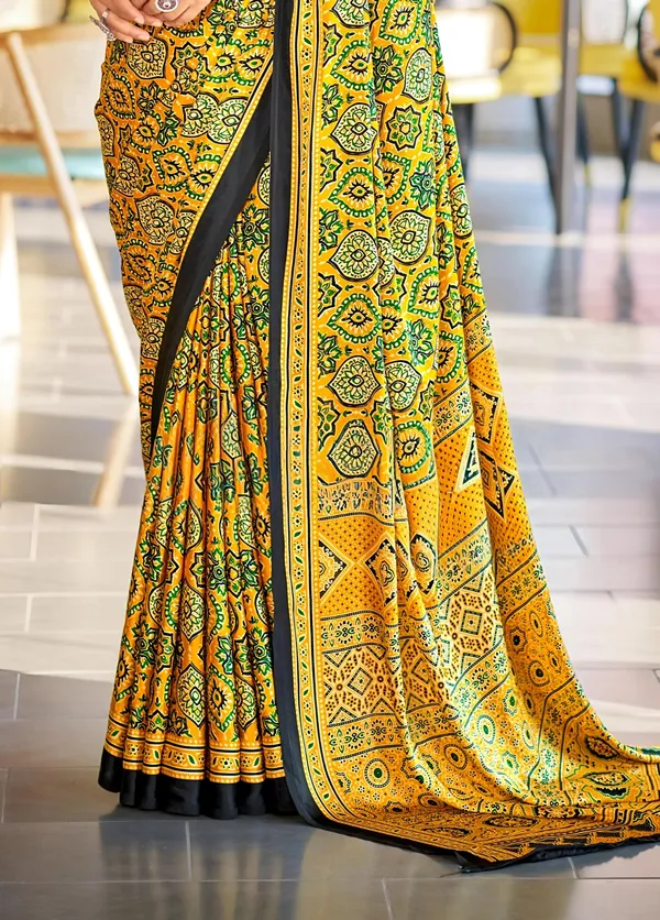 Brilliant_Yellow_Ajrakh_Printed_Soft_Modal_Silk_Natural_Print_Saree