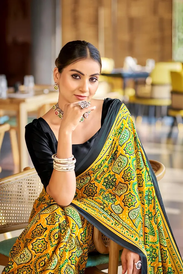 Brilliant_Yellow_Ajrakh_Printed_Soft_Modal_Silk_Natural_Print_Saree