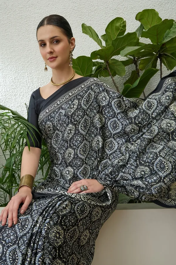 Black_Ajrakh_Printed_Soft_Modal_Silk_Natural_Print_Saree