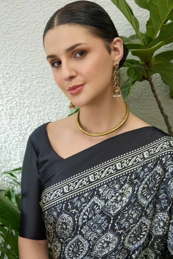 Black_Ajrakh_Printed_Soft_Modal_Silk_Natural_Print_Saree