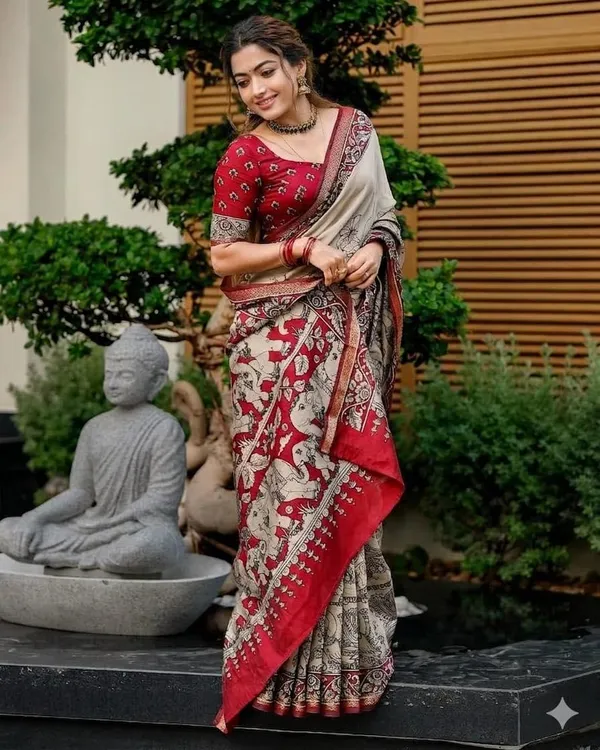 Pure_White_Corn_Silk_Saree_With_Unstitched_Blouse_Piece