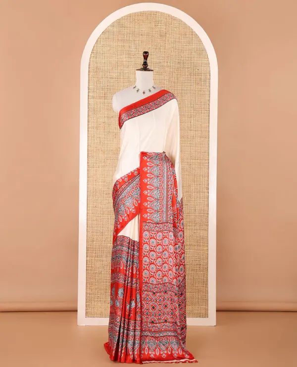Vibrant_Red_Ajrakh_Pallu_Saree_–_Timeless_Elegance_in_Every_Drape