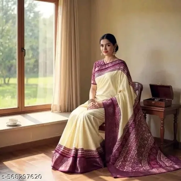 Traditional_Cream_and_Wine_Saree_with_Elegant_Golden_Weaving_and_Subtle_Border
