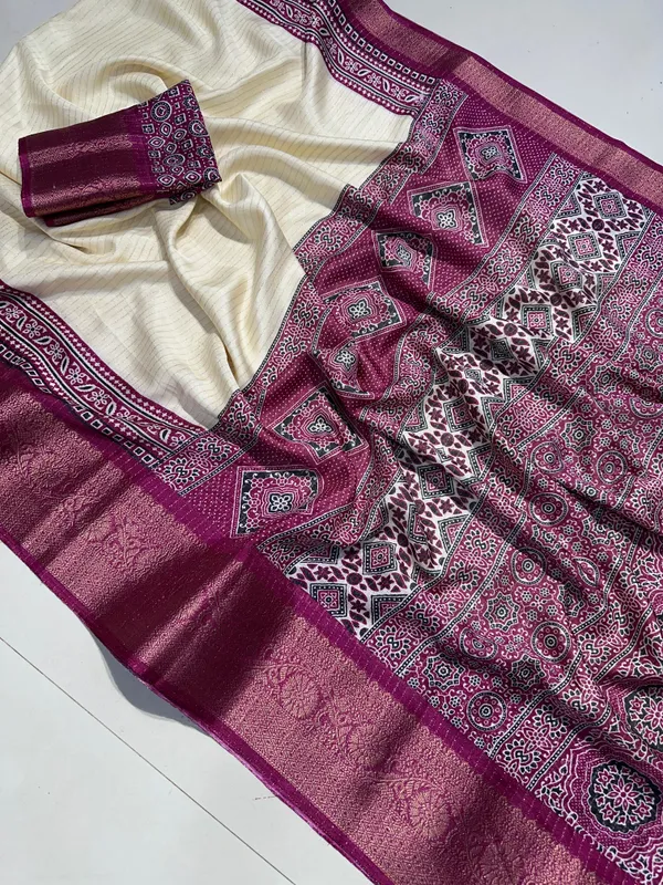 Traditional_Cream_and_Wine_Saree_with_Elegant_Golden_Weaving_and_Subtle_Border