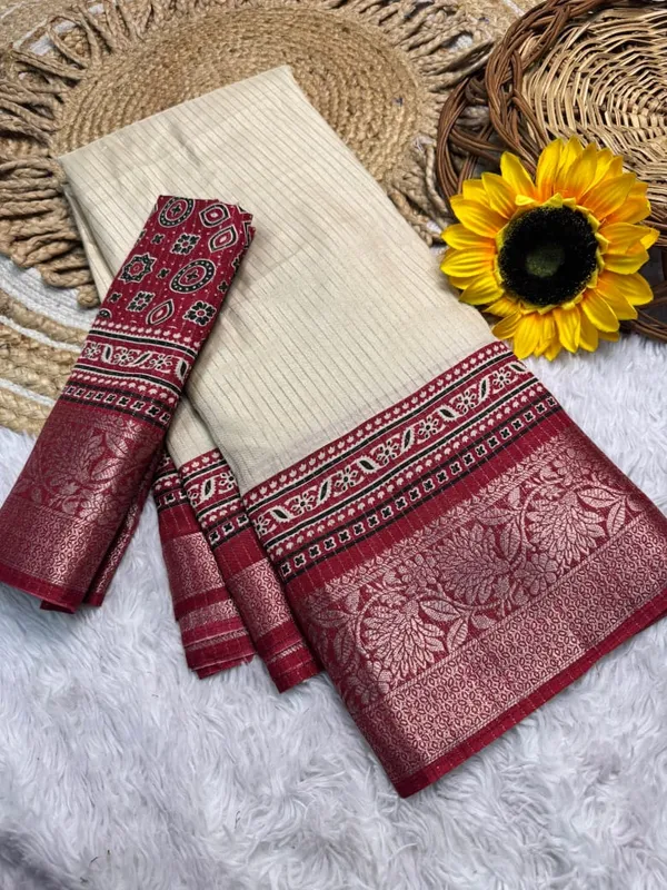 Traditional_Cream_and_Maroon_Saree_with_Elegant_Golden_Weaving_and_Subtle_Border
