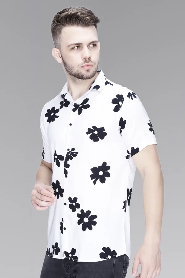 White_Rayon_Floral_Slim_Fit_Shirt_For_Men