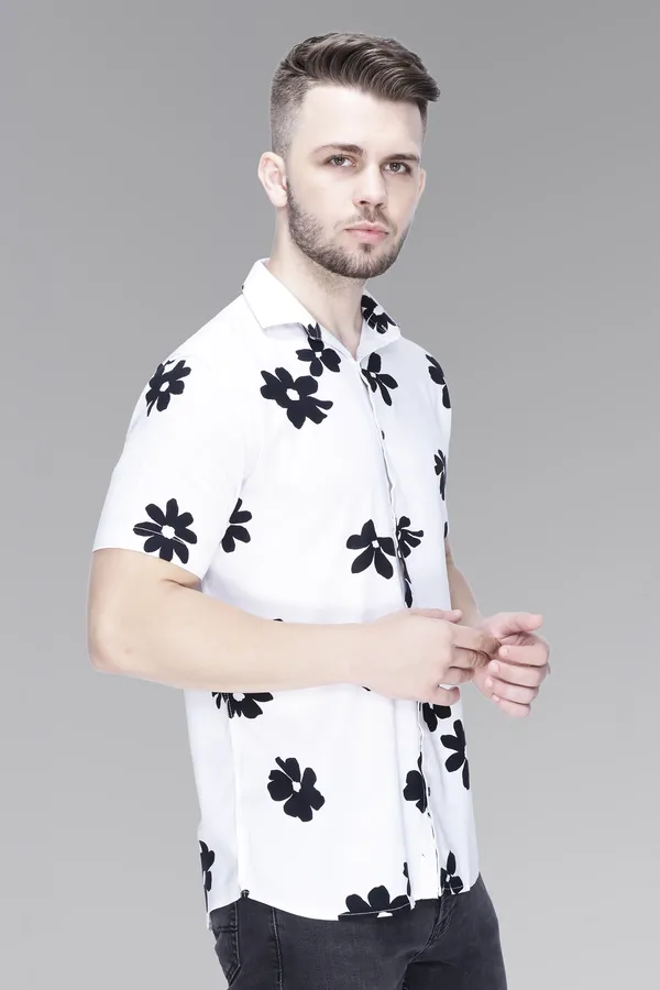 White_Rayon_Floral_Slim_Fit_Shirt_For_Men
