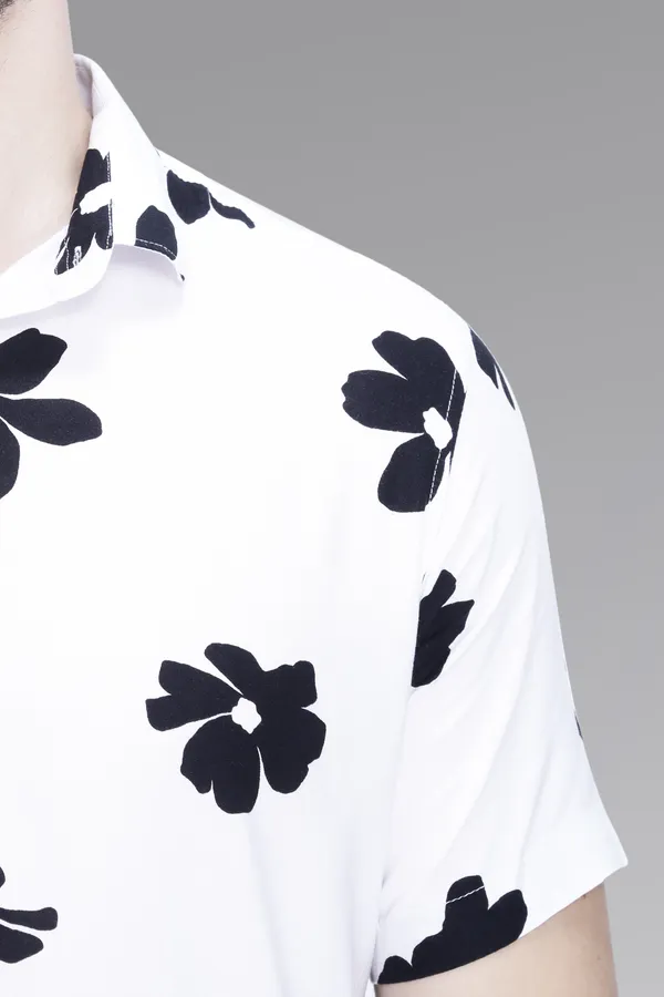 White_Rayon_Floral_Slim_Fit_Shirt_For_Men
