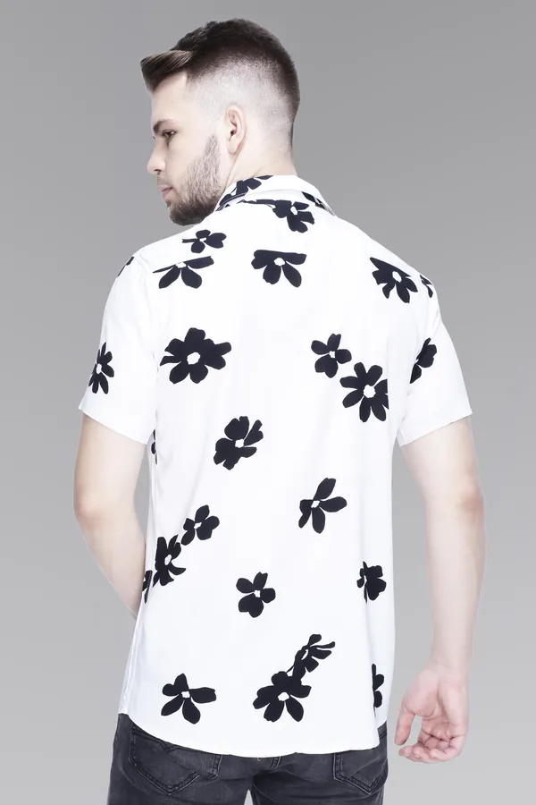 White_Rayon_Floral_Slim_Fit_Shirt_For_Men