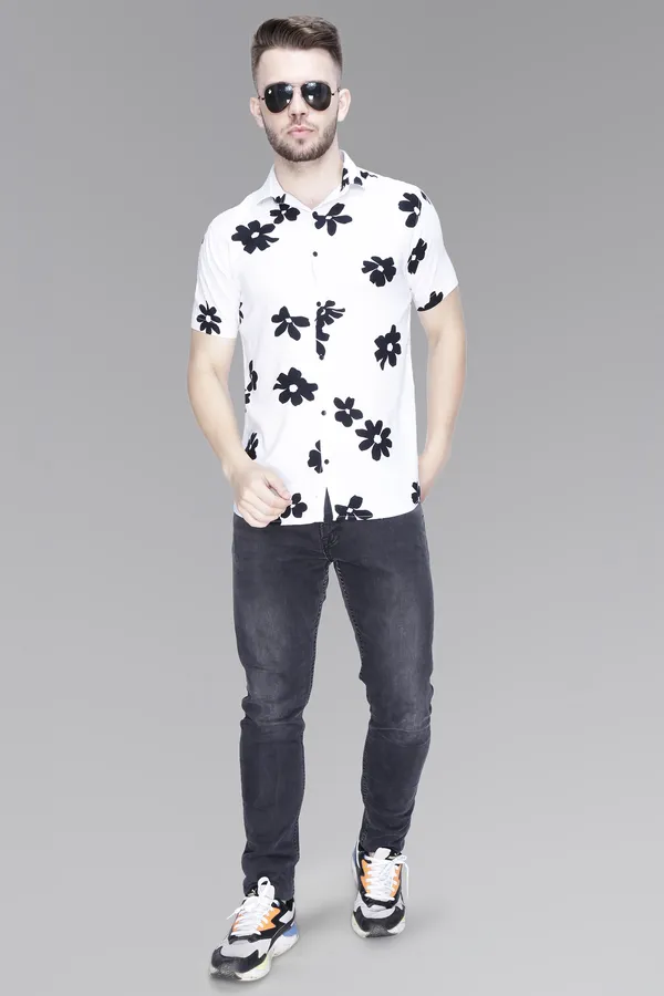 White_Rayon_Floral_Slim_Fit_Shirt_For_Men
