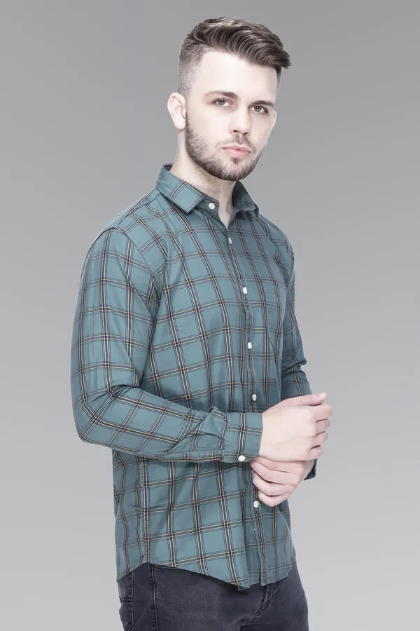 Teal_Cotton_Checks_Slim_Fit_Full_Sleeve_Shirt_For_Men