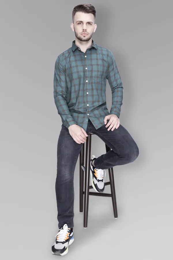 Teal_Cotton_Checks_Slim_Fit_Full_Sleeve_Shirt_For_Men