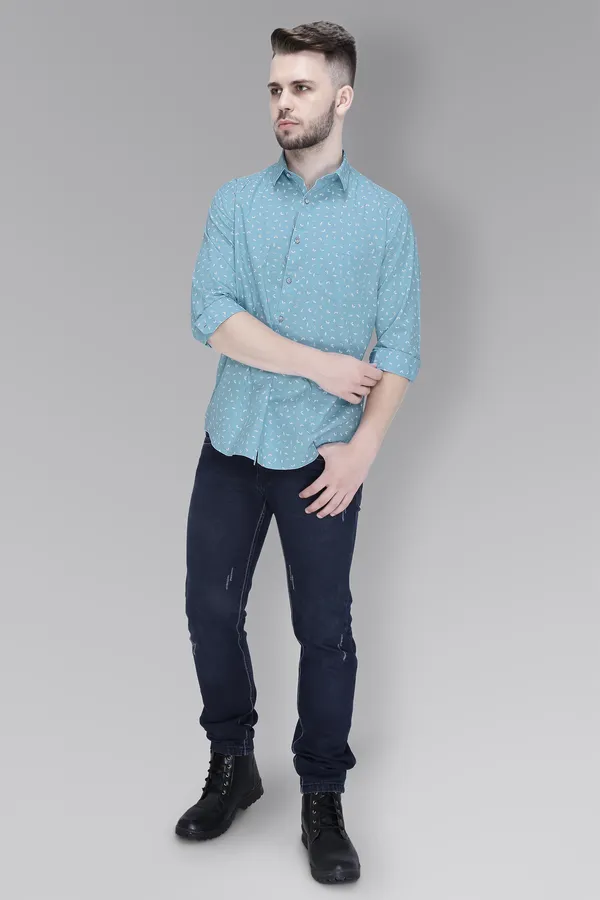 Blue_Cotton_Leaf_Regular_Fit_Full_Sleeve_Shirt_For_Men