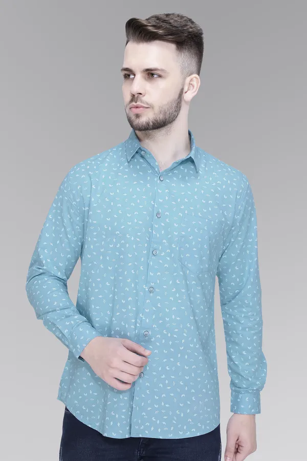 Blue_Cotton_Leaf_Regular_Fit_Full_Sleeve_Shirt_For_Men