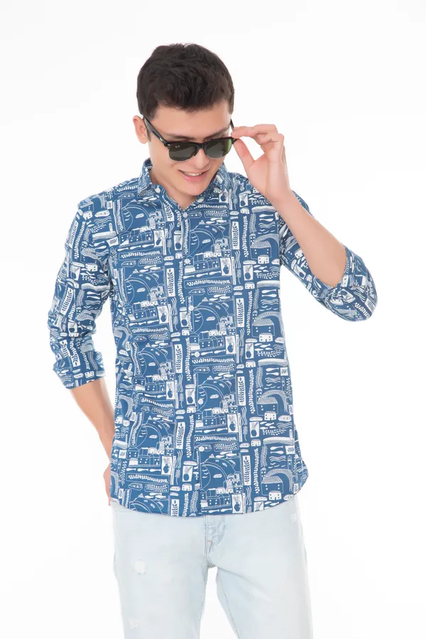Blue_Cotton_Tribal_Slim_Fit_Full_Sleeve_Shirt_For_Men