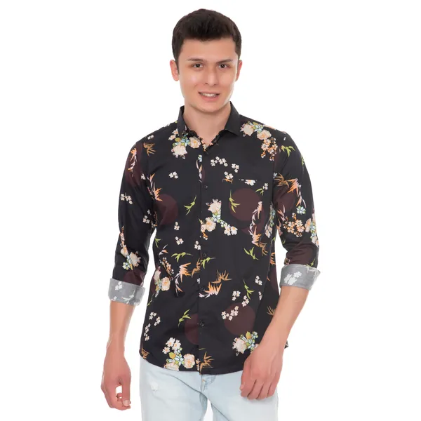 Black_Cotton_Floral_Slim_Fit_Full_Sleeve_Shirt_For_Men