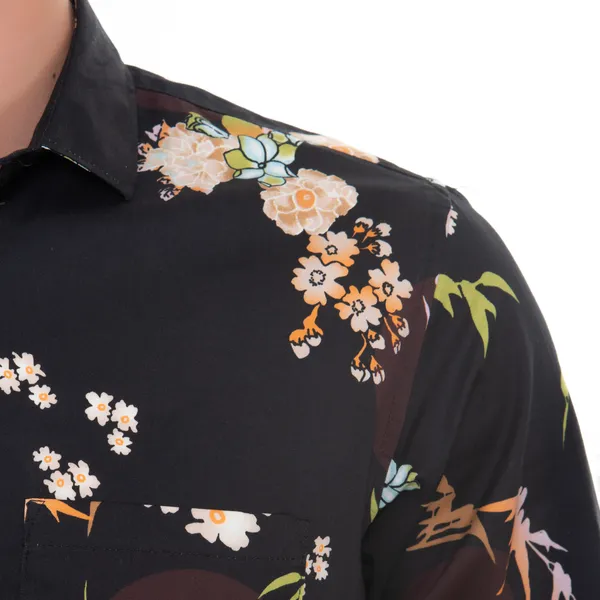Black_Cotton_Floral_Slim_Fit_Full_Sleeve_Shirt_For_Men