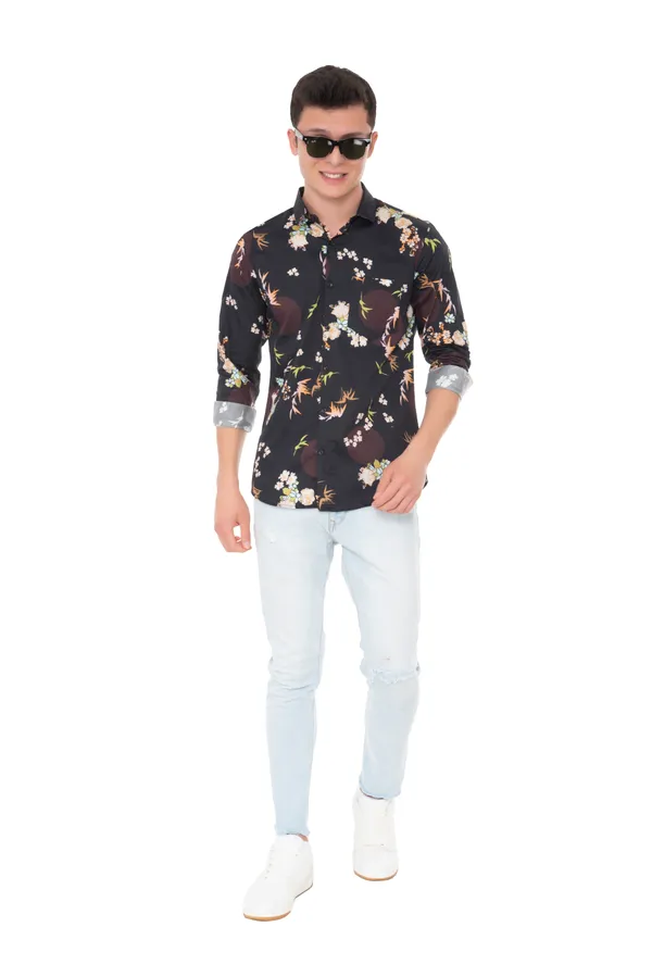 Black_Cotton_Floral_Slim_Fit_Full_Sleeve_Shirt_For_Men