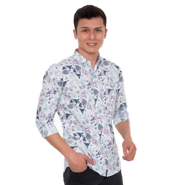 White_Cotton_Novelty_Slim_Fit_Full_Sleeve_Shirt_For_Men