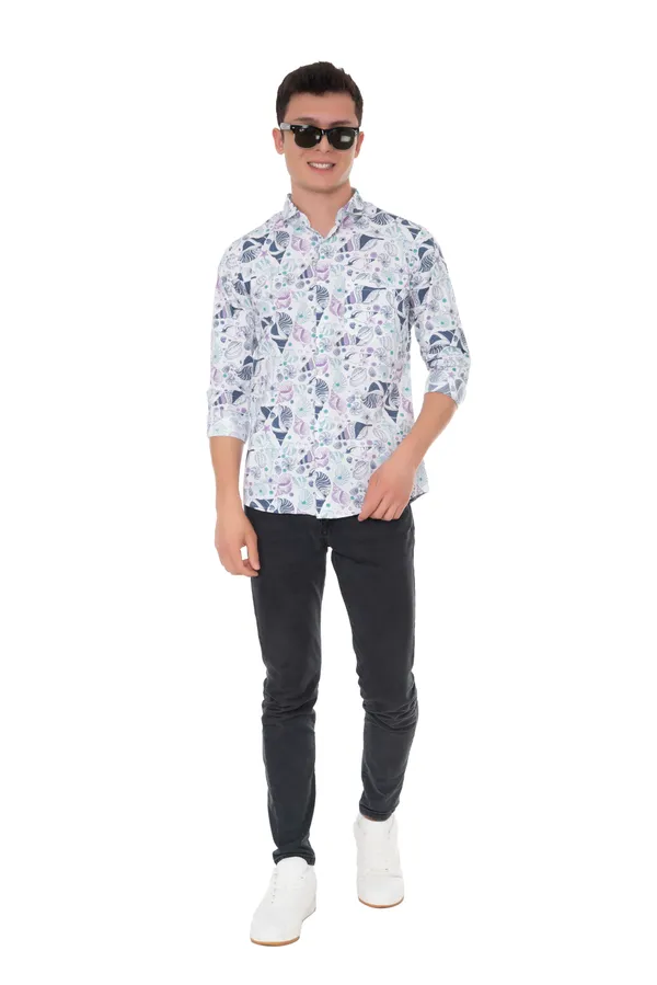 White_Cotton_Novelty_Slim_Fit_Full_Sleeve_Shirt_For_Men